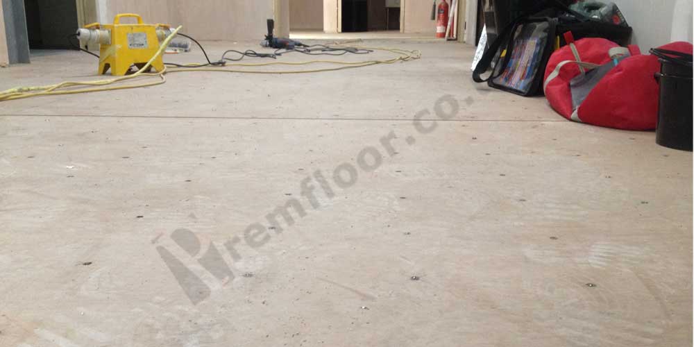 plywood base on top of access flooring