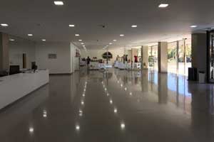 shiny concrete look floor